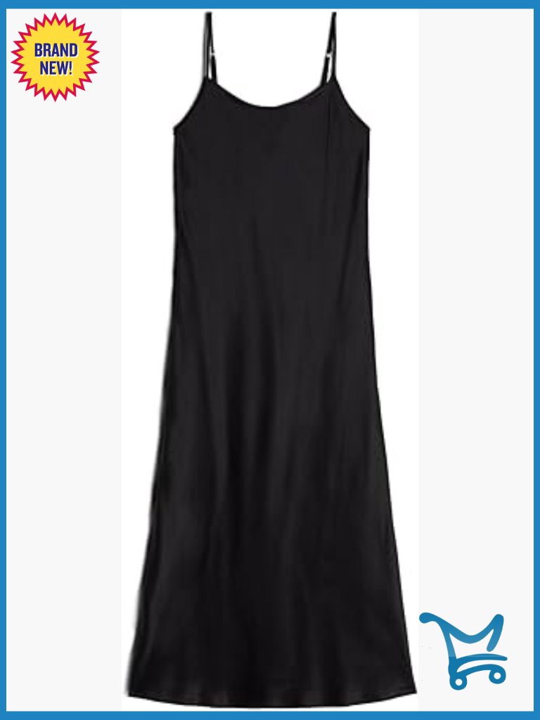 Silk Midi Slip Dress Adjustable Straps Full Slip Lingerie